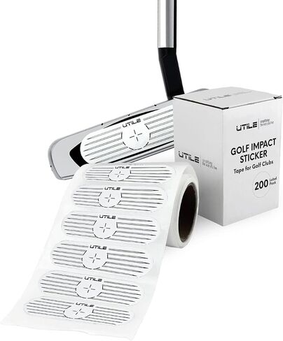UTILE Golf Club Labels for Iron and Oversized Wood – (200 Labels Pack) Golf Impact Tape for Golf Clubs, No Weight Added Golf Impact Sticker, for Easy to Apply Golf Face Tape Recorders in Saudi Arabia