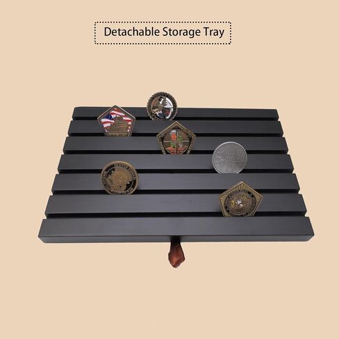 Challenge Coin Display Case, Wooden Military Coin Display Stand Rack Army Coins Holder 6 Rows with Removable Lid American Flag Coins Storage Box in Saudi Arabia
