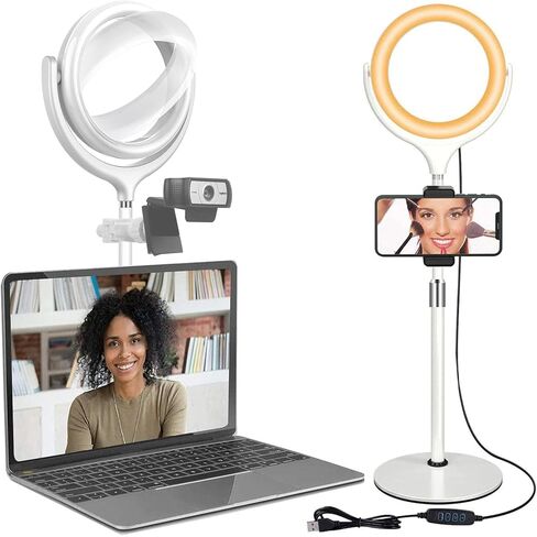 Upgrade 10.5" Ring Light for Desk with Magnetic Phone Holder, 30 Light Modes, Adjustable Zoom Lighting for Computer, Desk Light for Video Calls, Circle Light for Video Recording, Conference, Streaming in Saudi Arabia