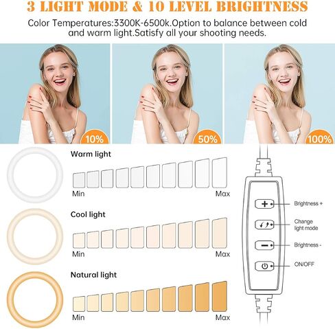 Upgrade 10.5" Ring Light for Desk with Magnetic Phone Holder, 30 Light Modes, Adjustable Zoom Lighting for Computer, Desk Light for Video Calls, Circle Light for Video Recording, Conference, Streaming in Saudi Arabia