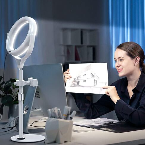 Upgrade 10.5" Ring Light for Desk with Magnetic Phone Holder, 30 Light Modes, Adjustable Zoom Lighting for Computer, Desk Light for Video Calls, Circle Light for Video Recording, Conference, Streaming in Saudi Arabia