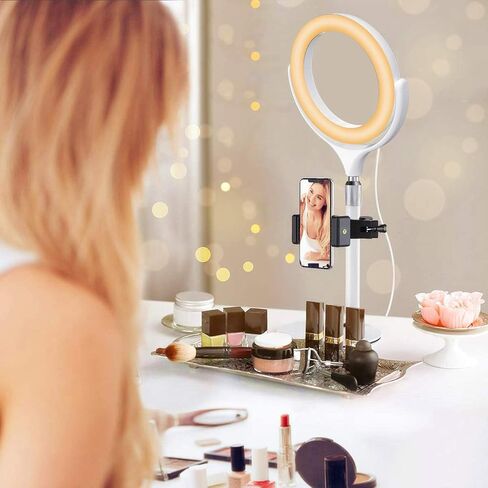 Upgrade 10.5" Ring Light for Desk with Magnetic Phone Holder, 30 Light Modes, Adjustable Zoom Lighting for Computer, Desk Light for Video Calls, Circle Light for Video Recording, Conference, Streaming in Saudi Arabia