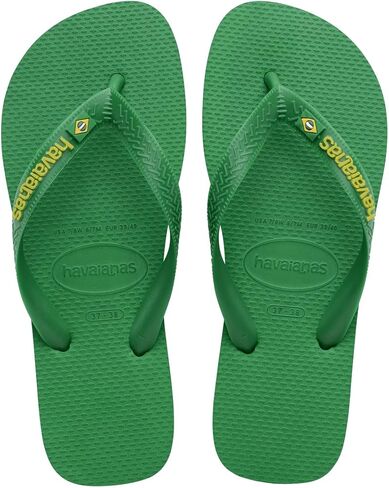 Havaianas for Women - Brazil Logo Color Flip Flops - Patria Green/Yellow Citrico - 9/10 in Saudi Arabia