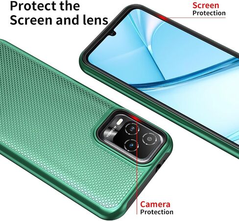 حافظة هاتف BLU View 5 Pro مع واقي شاشة من الزجاج المقوى، غطاء حماية مزدوج الطبقات عالي التحمل ضد الصدمات لهاتف BLU View 5 Pro (أخضر داكن) in Kuwait