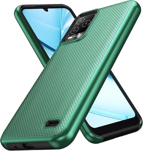 حافظة هاتف BLU View 5 Pro مع واقي شاشة من الزجاج المقوى، غطاء حماية مزدوج الطبقات عالي التحمل ضد الصدمات لهاتف BLU View 5 Pro (أخضر داكن) in Kuwait