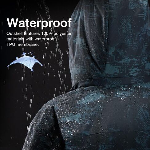 CAMEL CROWN Mens Winter Coat Waterproof Ski Jacket with Fleece Lining Warm Windproof for Snow Rain Outdoor Hiking Mountain in Saudi Arabia