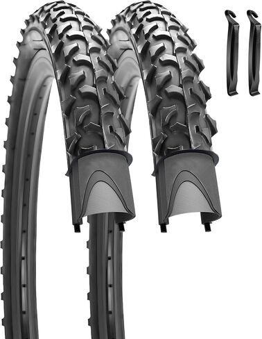 SIMEIQI Pair of 16"/18"/20"/26"x2.125" Bike Tires with Levers Replacement Foldable Bike Tires for Mountain Trail Hybrid Bicycles Suitable for Dirt Urban Pavement in Saudi Arabia