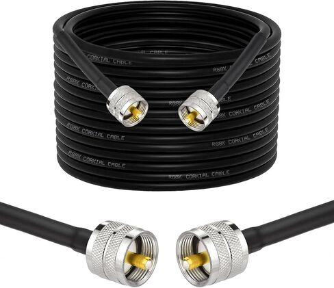 كابل محوري Superbat CB، كابل محوري RG8x بطول 30 قدم UHF PL259 ذكر إلى ذكر كابل هوائي CB منخفض الخسارة 50 أوم لراديو HAM، محلل الهوائي، الحمل الدمي، مقياس SWR in Kuwait