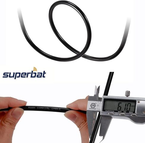 كابل محوري Superbat CB، كابل محوري RG8x بطول 30 قدم UHF PL259 ذكر إلى ذكر كابل هوائي CB منخفض الخسارة 50 أوم لراديو HAM، محلل الهوائي، الحمل الدمي، مقياس SWR in Kuwait