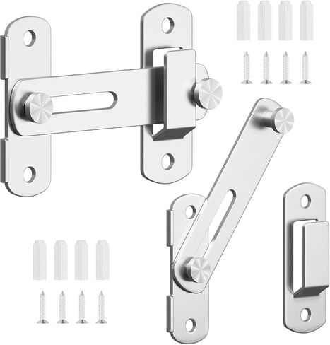 SMARTSTANDARD Barn Door Lock, 180 Degree Barn Door Latch, Matte Black Steel Gate Latch Hardware, Barn Door locks and Latches for Bedroom, Wooden Fence, Pocket Door, Cat Door (Black, 1PCS) in Saudi Arabia