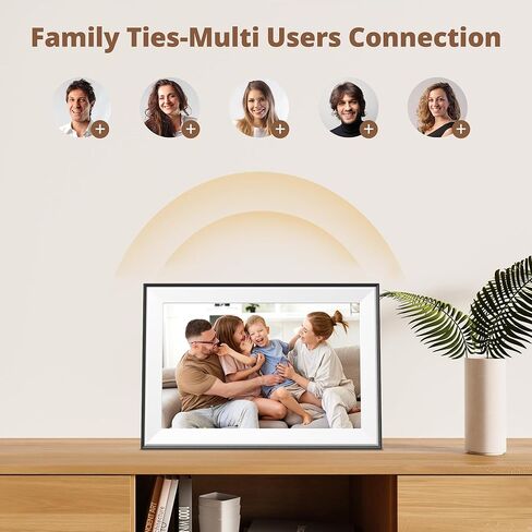 إطار صور رقمي Dragon Touch - إطار صور رقمي واي فاي 10.1 للهدايا، عرض مقاطع الفيديو على إطار شاشة تعمل باللمس يمكن تدويره تلقائيًا وقابل للتثبيت على الحائط، مشاركة سهلة، إرسال عبر تطبيق الهاتف، البريد الإلكتروني، بني خشبي in Kuwait