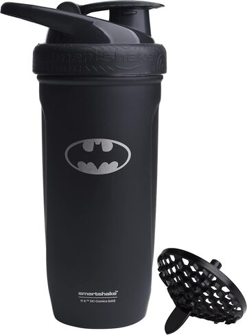 Smartshake Justice League Reforce Shaker Bottle 900ml, DC Comics Stainless Steel Protein Shaker Water Bottle, Leakproof Water Shaker Cup, Supplement Shaker for Sport & Gym, BPA-Free, Wonder Woman in Kuwait
