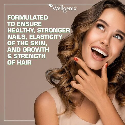 Wellgenix Purvana Hair, Skin, and Nails - One a Day Softgel - 2500mcg Biotin, DMAE, MSM, Horsetail, Grape Seed Extract - Anti Aging, PCOS & Postpartum Hair Growth, Strong Nails (90 Count) in Saudi Arabia