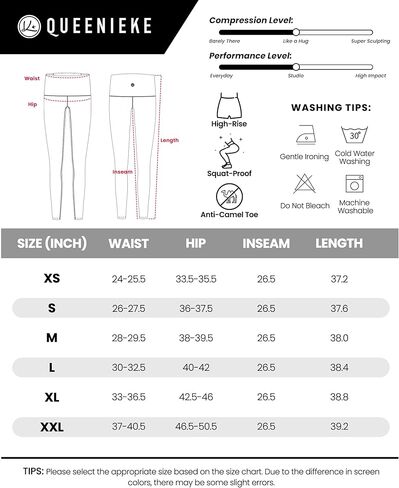 QUEENIEKE Workout Leggings for Women 26" - Ultra High Waisted Tummy Control Yoga Pants Butt Lifting Gym Training Tight in Kuwait