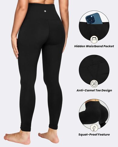 QUEENIEKE Workout Leggings for Women 26" - Ultra High Waisted Tummy Control Yoga Pants Butt Lifting Gym Training Tight in Kuwait