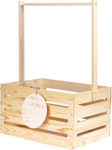 خشبي الطفل دش قفص خزانة الطفل هدية سلة مع مقبض الطفل تخزين قفص يعوق مولود جديد الطفل دش الزينة خشبية الهدايا سلة قفص للبنين الفتيات الحمل الوالدين الجدد in Kuwait