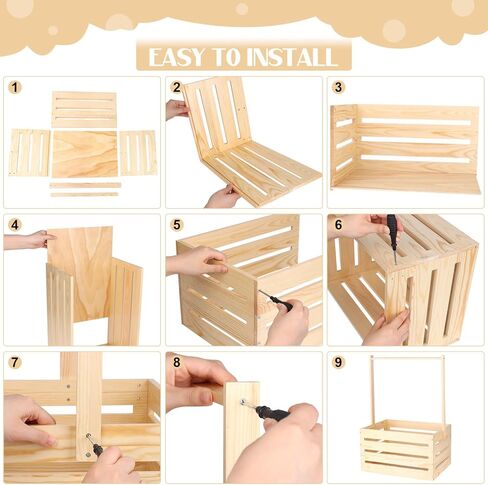 خشبي الطفل دش قفص خزانة الطفل هدية سلة مع مقبض الطفل تخزين قفص يعوق مولود جديد الطفل دش الزينة خشبية الهدايا سلة قفص للبنين الفتيات الحمل الوالدين الجدد in Kuwait