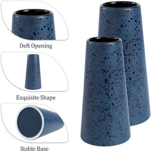 Bdor Ceramic Vase, Flower Vase Set of 3, Hollow Round Matte Vase for Room Decor, Modern Farmhouse Home DéCor Accents, Living Room Decor, Book Shelf, Mantel and Minimalism Dining Coffee Table Decor. in Saudi Arabia