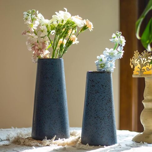 Bdor Ceramic Vase, Flower Vase Set of 3, Hollow Round Matte Vase for Room Decor, Modern Farmhouse Home DéCor Accents, Living Room Decor, Book Shelf, Mantel and Minimalism Dining Coffee Table Decor. in Saudi Arabia