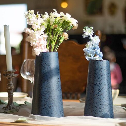 Bdor Ceramic Vase, Flower Vase Set of 3, Hollow Round Matte Vase for Room Decor, Modern Farmhouse Home DéCor Accents, Living Room Decor, Book Shelf, Mantel and Minimalism Dining Coffee Table Decor. in Saudi Arabia