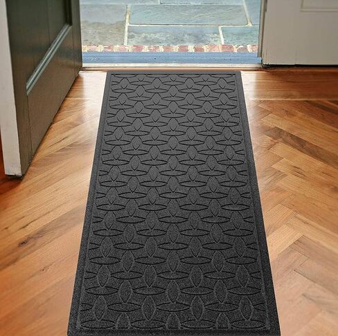 Bungalow Flooring Waterhog Runner Door Mat, 2' x 5' Made in USA, Durable and Decorative Floor Covering, Skid Resistant, Indoor/Outdoor, Water-Trapping, Ellipse Collection, Khaki/Camel in Saudi Arabia
