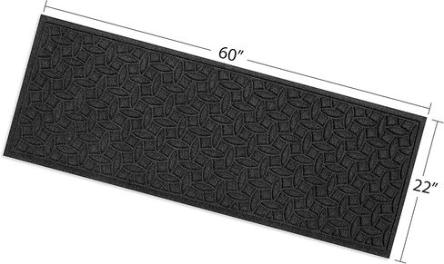 Bungalow Flooring Waterhog Runner Door Mat, 2' x 5' Made in USA, Durable and Decorative Floor Covering, Skid Resistant, Indoor/Outdoor, Water-Trapping, Ellipse Collection, Khaki/Camel in Saudi Arabia