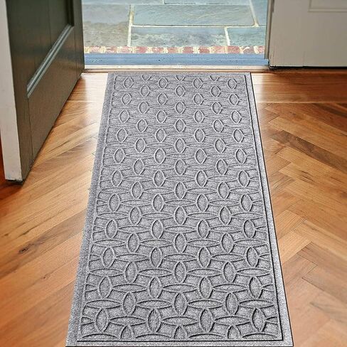 Bungalow Flooring Waterhog Runner Door Mat, 2' x 5' Made in USA, Durable and Decorative Floor Covering, Skid Resistant, Indoor/Outdoor, Water-Trapping, Ellipse Collection, Khaki/Camel in Saudi Arabia