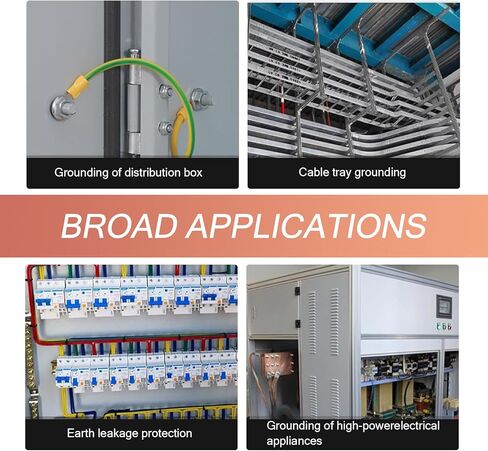 5 قطع من حزام التأريض لمحرك السيارة من Ajxn، 6 مم² 9.84 بوصة/12.99 بوصة صندوق توزيع مرن بثمانية فتحات، شريط توصيل سلك توصيل باب الجسر، علبة كابل توصيل ملحقات الأسلاك، للسيارات (ذهبي) in Kuwait