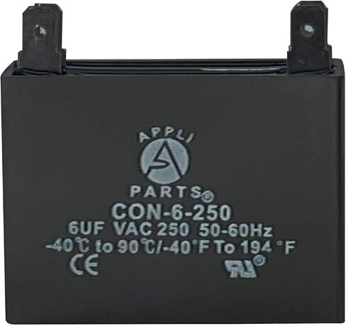 Appli Parts Fan Capacitor 12 mfd (microfarads) uf 250 VAC with 4 Terminal Connections compatible with any brand within the same range of capacitance 2-1/4in Width 7/8in Depth 1-3/4in Height CAP-12-250 in Saudi Arabia