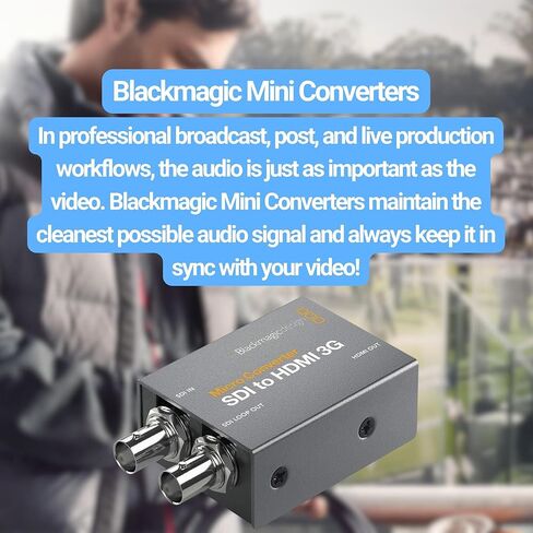 حزمة Blackmagic Design Micro Converter SDI إلى HDMI 3G مع كابل فيديو Pro 3G-SDI BNC ذكر إلى BNC ذكر مع كابل محوري بطول 6 أقدام (عبوة من قطعتين) (3 عناصر) in Kuwait