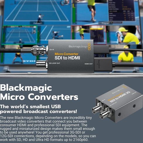 حزمة Blackmagic Design Micro Converter SDI إلى HDMI 3G مع كابل فيديو Pro 3G-SDI BNC ذكر إلى BNC ذكر مع كابل محوري بطول 6 أقدام (عبوة من قطعتين) (3 عناصر) in Kuwait