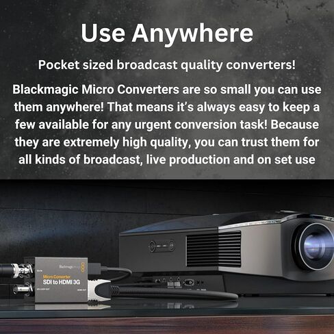 حزمة Blackmagic Design Micro Converter SDI إلى HDMI 3G مع كابل فيديو Pro 3G-SDI BNC ذكر إلى BNC ذكر مع كابل محوري بطول 6 أقدام (عبوة من قطعتين) (3 عناصر) in Kuwait