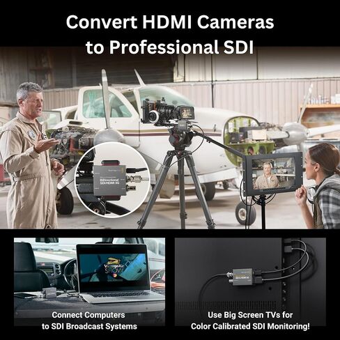 حزمة Blackmagic Design Micro Converter SDI إلى HDMI 3G مع كابل فيديو Pro 3G-SDI BNC ذكر إلى BNC ذكر مع كابل محوري بطول 6 أقدام (عبوة من قطعتين) (3 عناصر) in Kuwait