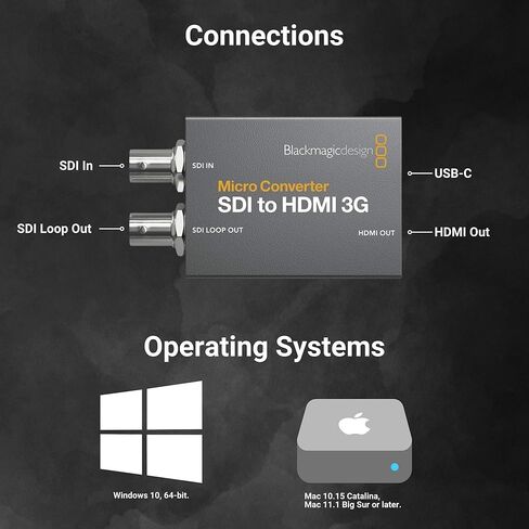 حزمة Blackmagic Design Micro Converter SDI إلى HDMI 3G مع كابل فيديو Pro 3G-SDI BNC ذكر إلى BNC ذكر مع كابل محوري بطول 6 أقدام (عبوة من قطعتين) (3 عناصر) in Kuwait