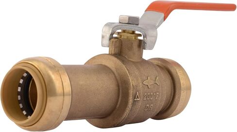 SharkBite 3/4 Inch Slip Ball Valve, Push to Connect Brass Plumbing Fitting, PEX Pipe, Copper, CPVC, PE-RT, HDPE, 24736LF in Saudi Arabia