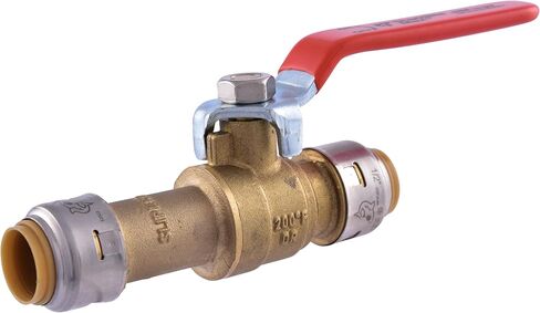SharkBite 3/4 Inch Slip Ball Valve, Push to Connect Brass Plumbing Fitting, PEX Pipe, Copper, CPVC, PE-RT, HDPE, 24736LF in Saudi Arabia
