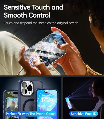 مجموعة من 4 قطع من واقي شاشة Meifigno لهاتف iPhone 16 Pro [2X HD Clear + 2X الخصوصية] مع 1X واقي عدسة الكاميرا، صلابة 9H مقاومة للكسر، حافظة صديقة لهاتف iPhone 16 Pro من الزجاج المقوى (6.3 بوصة) in Kuwait