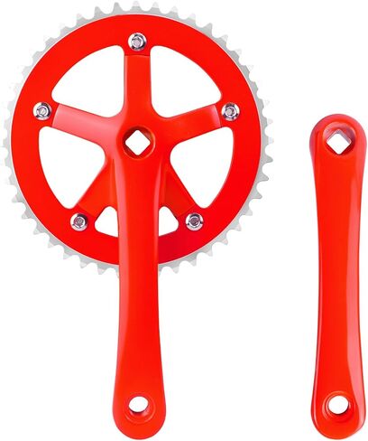 مجموعات كرنك الدراجة 44T-170 مم، مجموعة كرنك مربعة الشكل، دراجة ذات تروس ثابتة، سلسلة دائرية وكرنك ذات سرعة واحدة، مناسبة للدراجات ذات السرعة الواحدة ذات العتاد الثابت، 5 ألوان in Kuwait