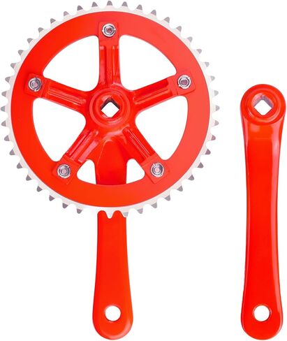 مجموعات كرنك الدراجة 44T-170 مم، مجموعة كرنك مربعة الشكل، دراجة ذات تروس ثابتة، سلسلة دائرية وكرنك ذات سرعة واحدة، مناسبة للدراجات ذات السرعة الواحدة ذات العتاد الثابت، 5 ألوان in Kuwait