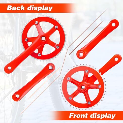 مجموعات كرنك الدراجة 44T-170 مم، مجموعة كرنك مربعة الشكل، دراجة ذات تروس ثابتة، سلسلة دائرية وكرنك ذات سرعة واحدة، مناسبة للدراجات ذات السرعة الواحدة ذات العتاد الثابت، 5 ألوان in Kuwait
