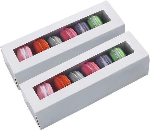 12 Pack Macarons Boxes Packaging, Brown Kraft Macaroon Boxes with Clear Display Window,Macarons Container or Packaging Boxes for Mini Cupcakes Cookies in Saudi Arabia