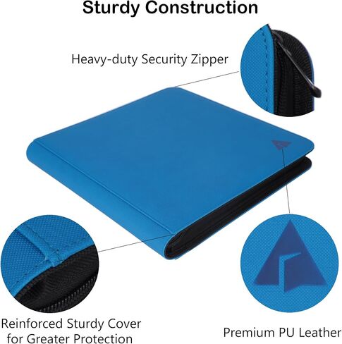 Rayvol Premium 12-Pocket Card Binder - Fits 1104 Trading Cards, Side Loading Ringless Card Collection Album for TCG and Sports Cards in Saudi Arabia