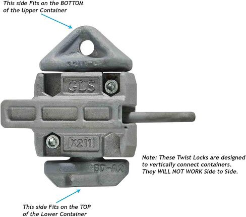 Mytee Products (4 Pack Sea Rail Shipping Container Manual Twist Lock Left-Right Handlocking Casting Steel - No Lever Required in Saudi Arabia