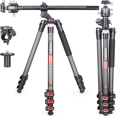 Carbon Fiber Horizontal Tripod INNOREL YT284C, Rotatable Multi-Angle Center Column and 46mm Low Gravity Ballhead Professional Camera Tripod Monopod for DSLR Video Camcorder Overhead Shooting Load 20kg in Saudi Arabia