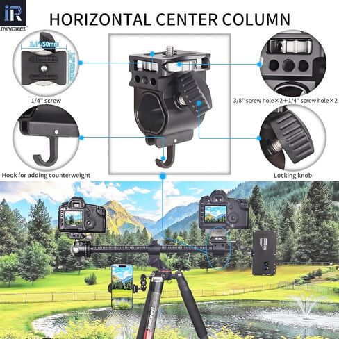 Carbon Fiber Horizontal Tripod INNOREL YT284C, Rotatable Multi-Angle Center Column and 46mm Low Gravity Ballhead Professional Camera Tripod Monopod for DSLR Video Camcorder Overhead Shooting Load 20kg in Saudi Arabia