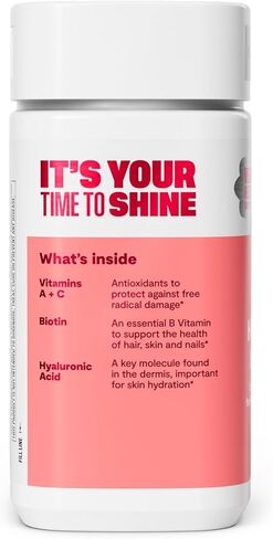 HABIT Hair, Skin & Nails Supplement 2 Pack (120 Capsules) - New Look, Supports Skin Hydration, Hair & Nail Strength, Biotin 2000mcg, Vitamin A & C, Hyaluronic Acid, Rosehip, Vegan, Non-GMO in Kuwait