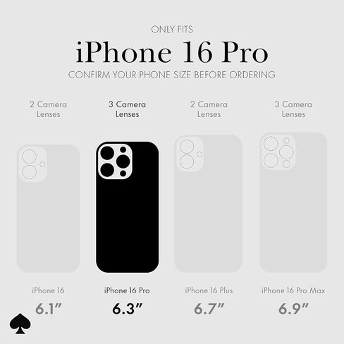 حافظة Kate Spade New York لهاتف iPhone 16 Pro - متوافقة مع MagSafe - حافظة هاتف مصممة - سلحفاة in Kuwait