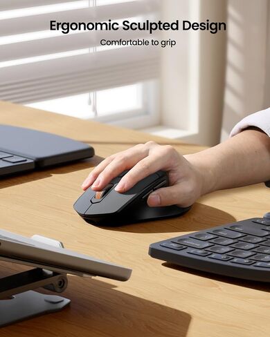 ProtoArc Ergonomic Wireless Keyboard Mouse, EKM04 2.4GHz Ergo Wireless Keyboard Mouse Combo, Split Design, Wrist Rest, Separate Numeric Keypad, Rechargeable, for Desktop, Laptop, PC, Windows OS in Saudi Arabia