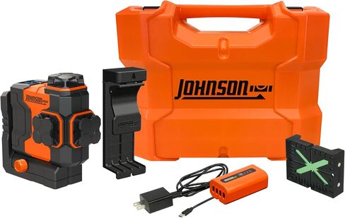 Johnson Level & Tool JLD300-GN2D Laser Level, Self-Leveling Cross-Line & 2 Dot Laser with GreenBrite® Technology, Magnetic Base, Hard-shell Carry Case, Lithium Ion Battery, Magnetic Target in Saudi Arabia