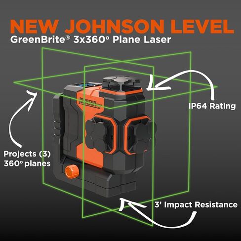 Johnson Level & Tool JLD300-GN2D Laser Level, Self-Leveling Cross-Line & 2 Dot Laser with GreenBrite® Technology, Magnetic Base, Hard-shell Carry Case, Lithium Ion Battery, Magnetic Target in Saudi Arabia